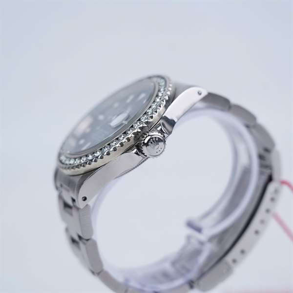 Đồng hồ Rolex bạc mặt đen viền kim- kim độ (no seri) sz44 (HC) KG+