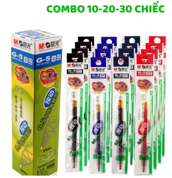 RUỘT BÚT NƯỚC BÉO G-5 M&G AGR67T02 0.5MM XANH