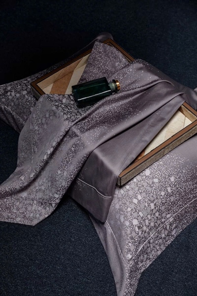 Bộ ga "Rực rỡ ngân hà" | A-Jacquard Cotton 160S sợi kép, B-Cotton 100S - Ghi lấp lánh - NY02.10 - Ghi