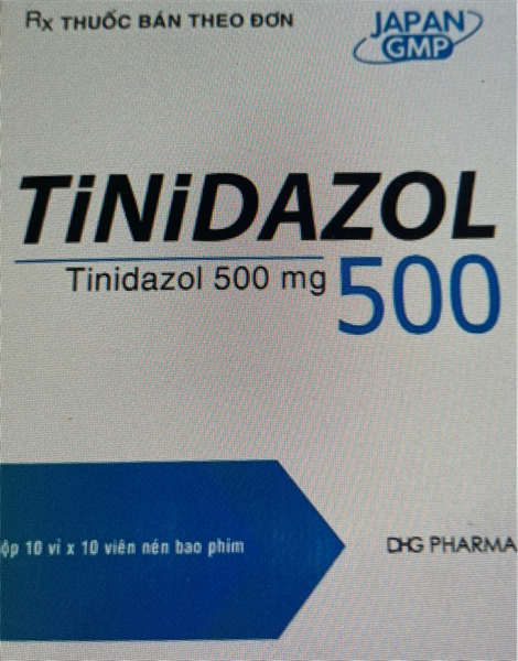 Tinidazole 500mg (Hộp 10 vỉ x 10 viên) - Hậu Giang