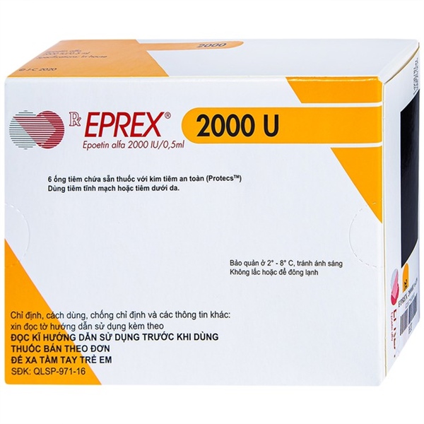 Thuốc tiêm Eprex Prefill 2000IU - điều trị thiếu máu - hộp x 6 ống