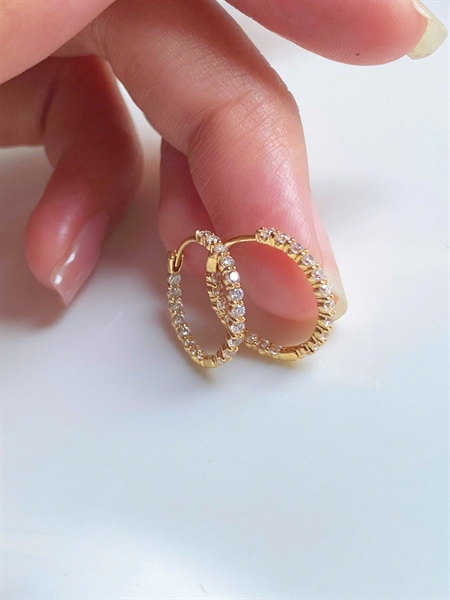 14K Perfect Inside Out ring earrings (đôi)
