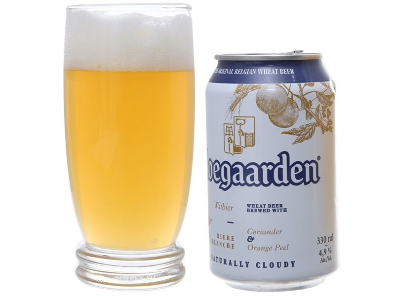 Thùng Bia Hoegaarden White lon 330ml (24 lon)
