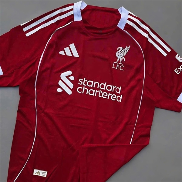 Áo bóng đá retro liverpool 2025/2026 MÀU ĐỎ vải Cotton Polyester thời trang blockcore