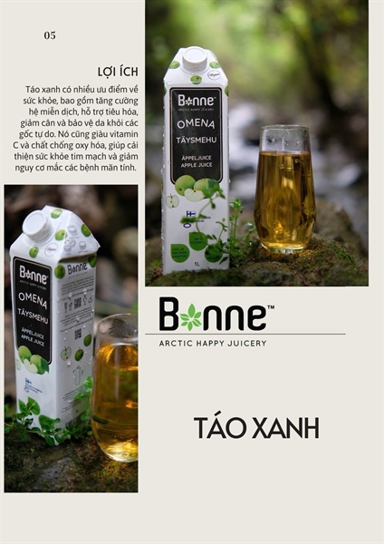 Nước ép cao cấp táo xanh - Bonne 1 lít