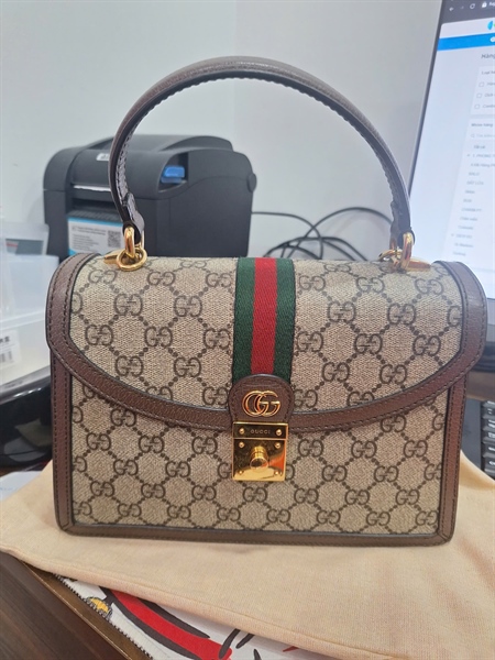 Túi GG Ophidia xám (651055-520981) sz24 (HT)+