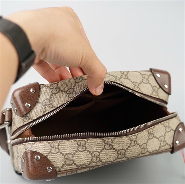 Túi GG Trunk xám có lót form (626363520981) sz22 KG+