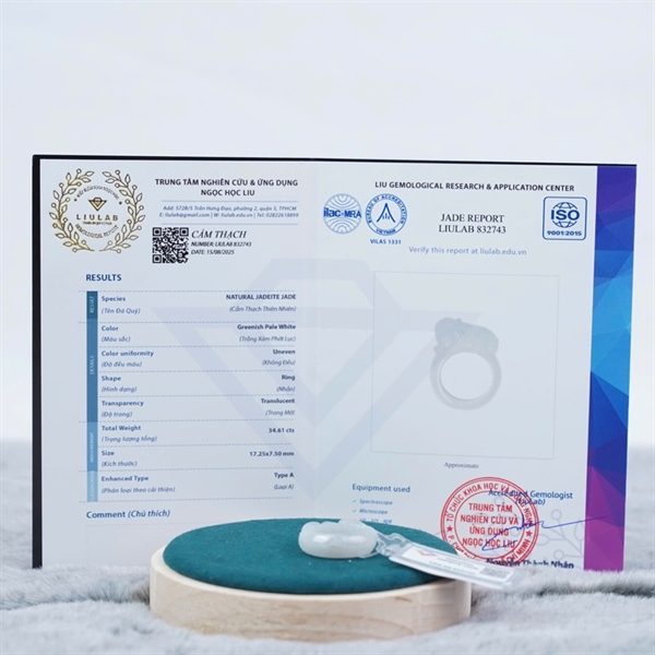 Nhẫn cẩm thạch cụ tỳ hưu My sz17.25x7.5 (832743) +