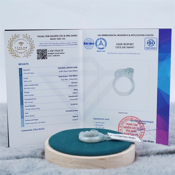 Nhẫn cẩm thạch cụ tỳ hưu My sz19.35x23 (566947) +