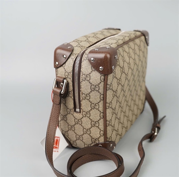 Túi GG Trunk xám có lót form (626363520981) sz22 KG+