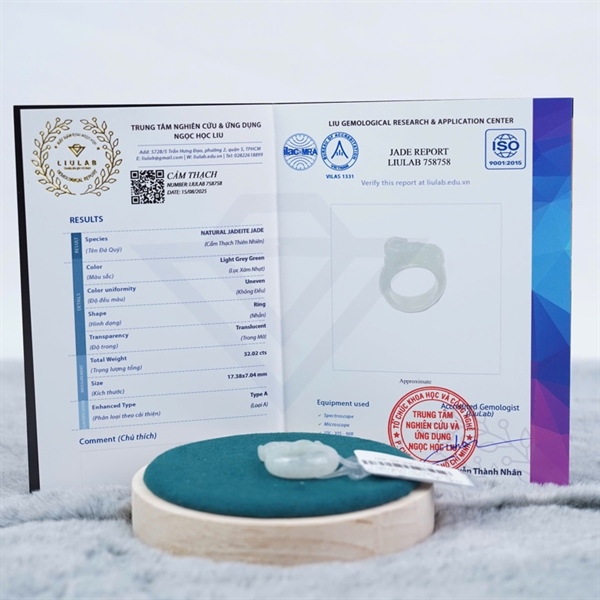 Nhẫn cẩm thạch cụ tỳ hưu My sz17.38x7.04 (758758) +