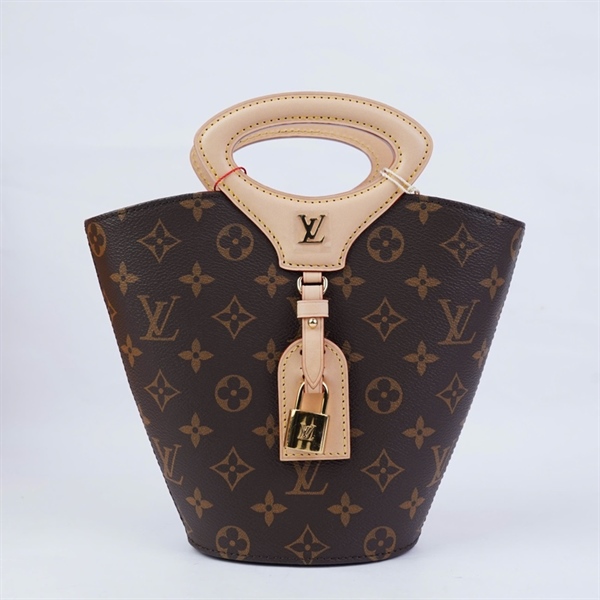 Túi LV Rivage hoa nâu kèm ổ + 2 chìa đáy sz13 - miệng sz24 KG+