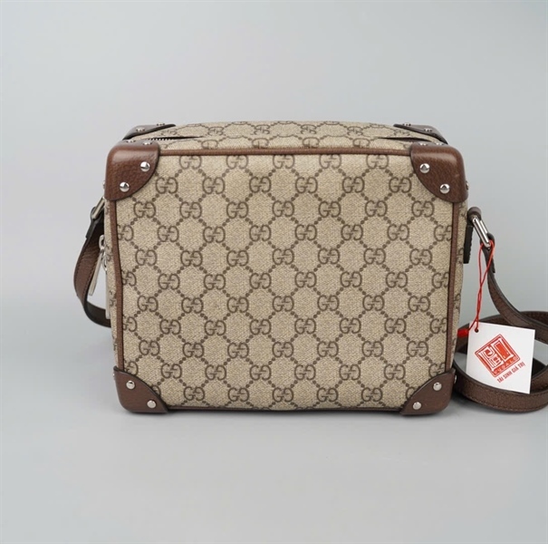 Túi GG Trunk xám có lót form (626363520981) sz22 KG+