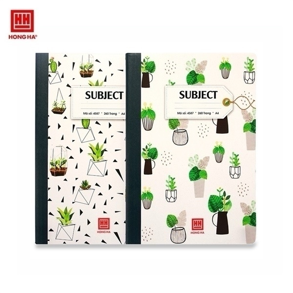 Sổ bìa bồi Hồng Hà subject A4 260 Trang 4587 12439