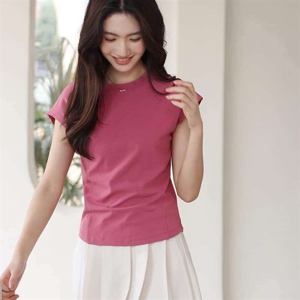 ÁO THUN CỔ TRÒN PHỐI TAY CON