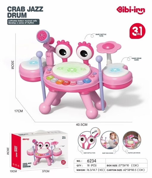 Trống cua 3in1 xanh/hồng-18