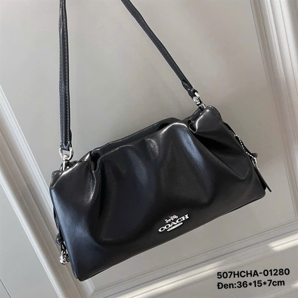 507-HCHA-ĐEN-Giỏ Coach dây rút + dây dài-(SIZE26x15x7CM730T825)