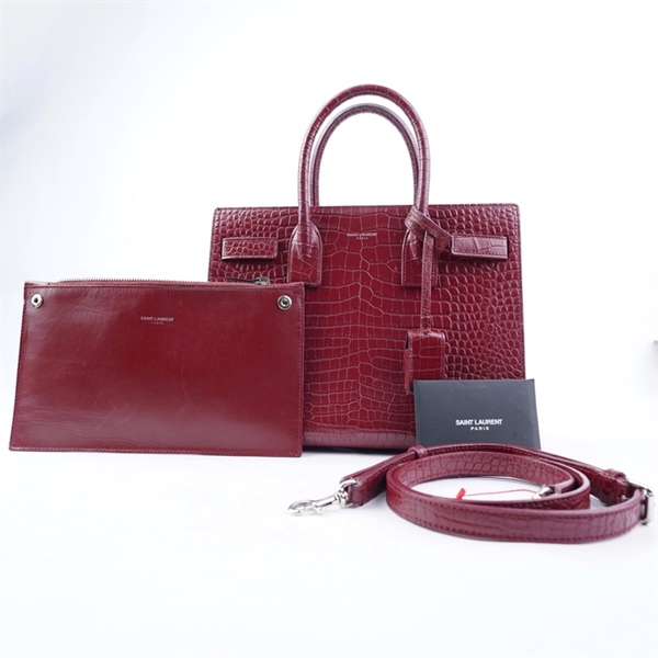 Túi YSL đỏ da cá sấu kèm ổ+ ví (TCT421863-0617) sz26 (BQ) KG+