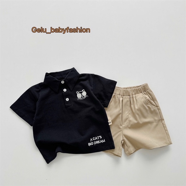 Set áo mèo đen quần kaki