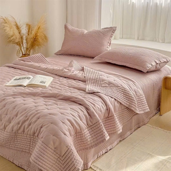 Bộ ga "Tây lý" | Tencel, Bông Ngải cứu - Chần full, Chăn hè chần 200x230 cm - LX01.2
