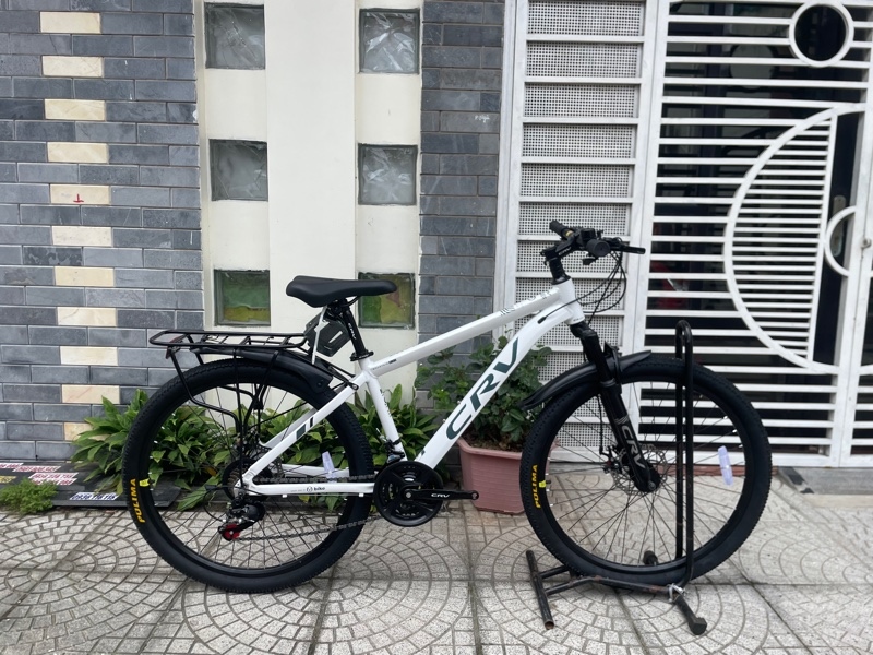 Xe CRV - 26inch MTB Nhôm - Đề Shimano Tourney 21s - Trắng Chữ Xám (Chiếc)