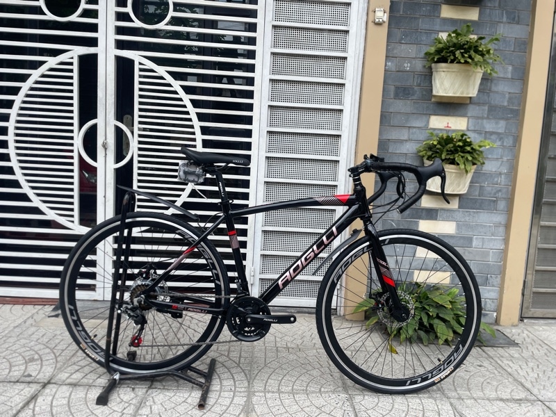Xe Đua AOGLLI khung nhôm cao cấp, xe road bike - Màu Đen Đỏ (Chiếc)