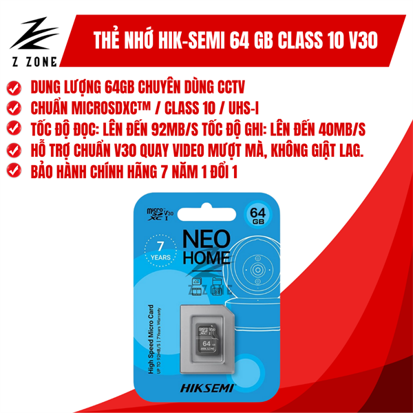 Thẻ Nhớ Hik Semi Neo Home D1 64GB chuyên Camera