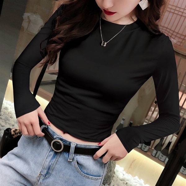 ÁO THUN CROPTOP CỔ TRỤ BODY DÀI TAY