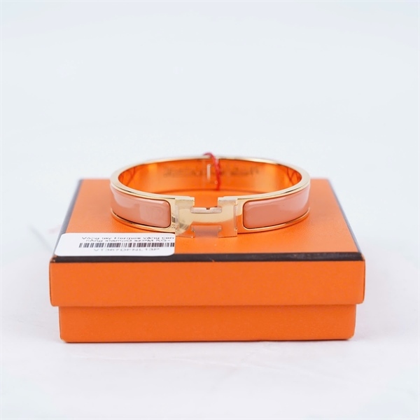 Vòng tay Hermes hồng cam stampQ szPM +