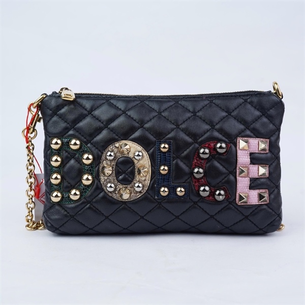 Túi D&G kẹp nách đen in chữ sz19 (BQ) KG+