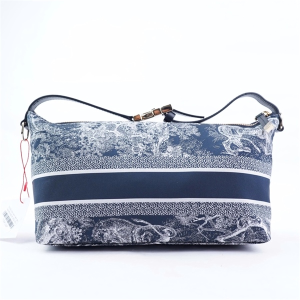 Túi Dior kẹp nách xanh đen họa tiết sz22-26 (BQ) KG+