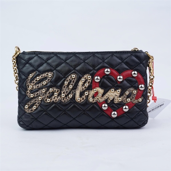 Túi D&G kẹp nách đen in chữ sz19 (BQ) KG+