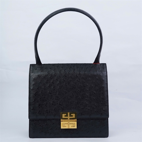 Túi Givenchy đen da đà điểu sz25 (HN) KG+