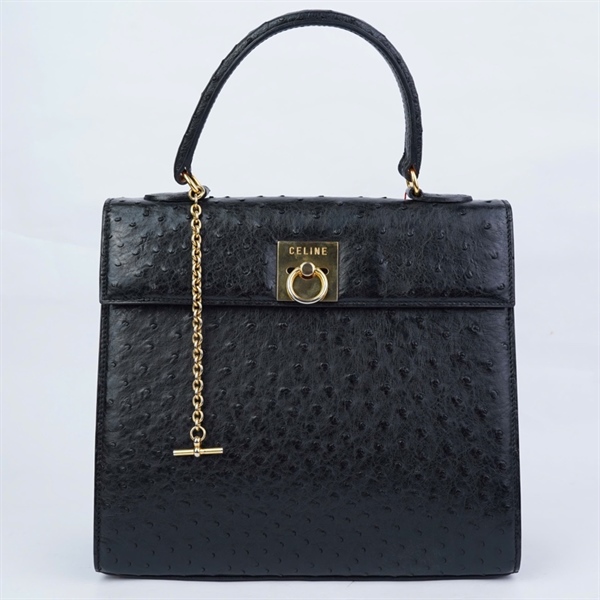 Túi Celine đen da đà điểu sz27 (HN) KG+
