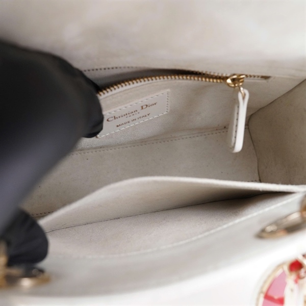 Túi Dior Lady trắng trái tim (10-MA-0261) szS (BQ) KG+