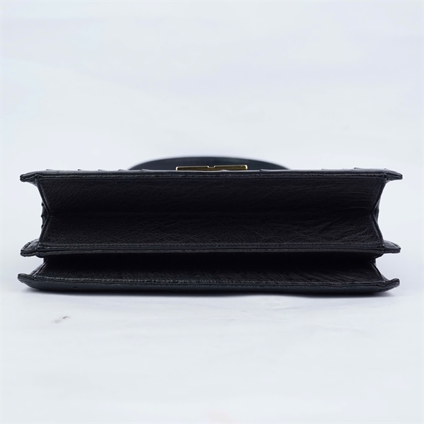 Túi Givenchy đen da đà điểu sz25 (HN) KG+