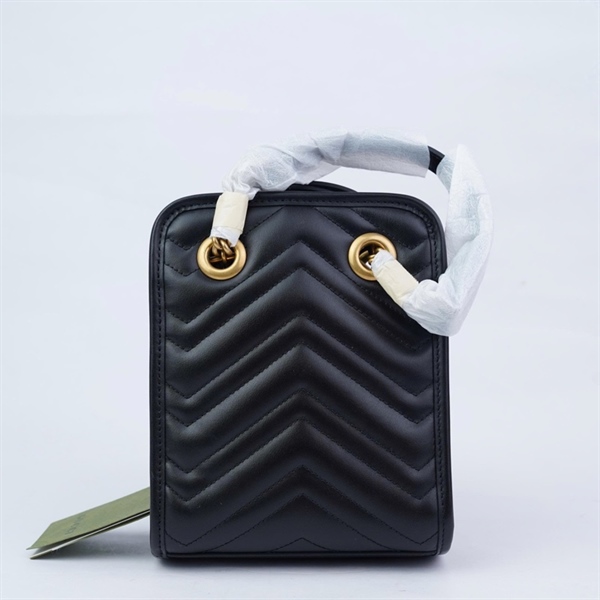 Túi GG Marmont Quilted Mini đen (696123-520981) sz16 (LN) KG+