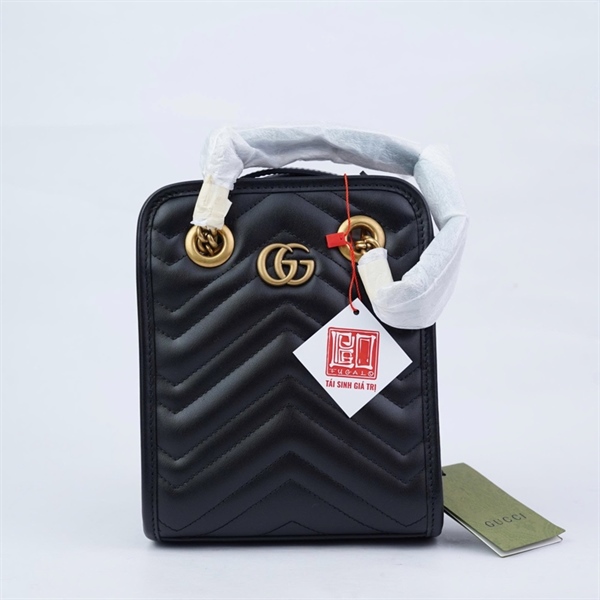 Túi GG Marmont Quilted Mini đen (696123-520981) sz16 (LN) KG+