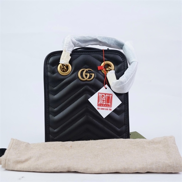 Túi GG Marmont Quilted Mini đen (696123-520981) sz16 (LN) KG+