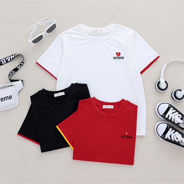 AT TN TAY VIỀN MÀU THÊU LÁ CỜ VN SIZE 10-20,R6