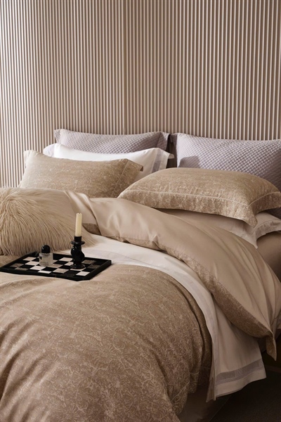 Bộ gấm be dệt hoa | Gấm cotton - NY03.02