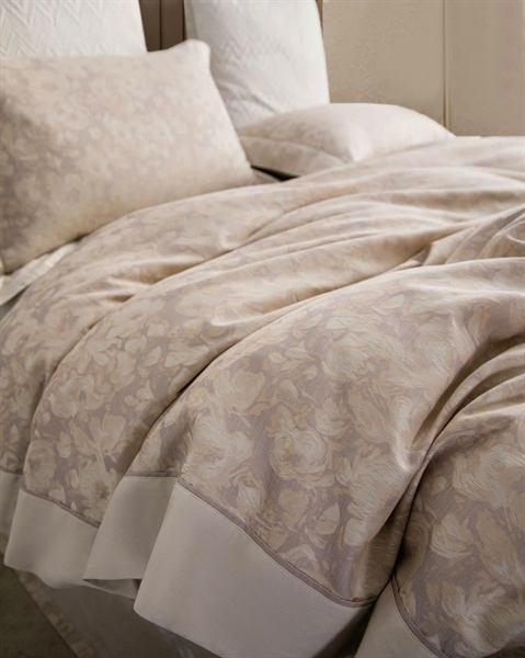 Bộ ga | Gấm Cotton 160s - NY03.13 - Hồng tro hoa be