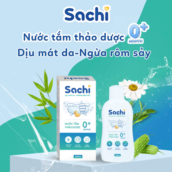 Nước tắm thảo dược Sachi 250ml - Biosantis (Sohaco)