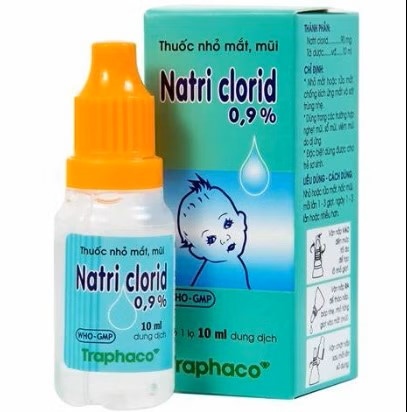 Thuốc nhỏ mắt, mũi Natri clorid 0,9% 10ml Traphaco (Kiện 36 cọc x 10 lọ)