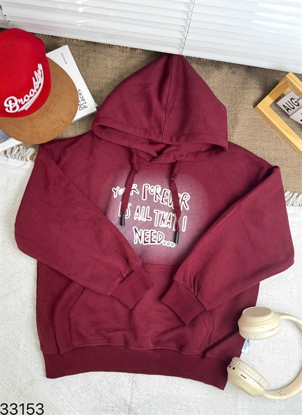 33153-Áo Hoodie đỏ loang