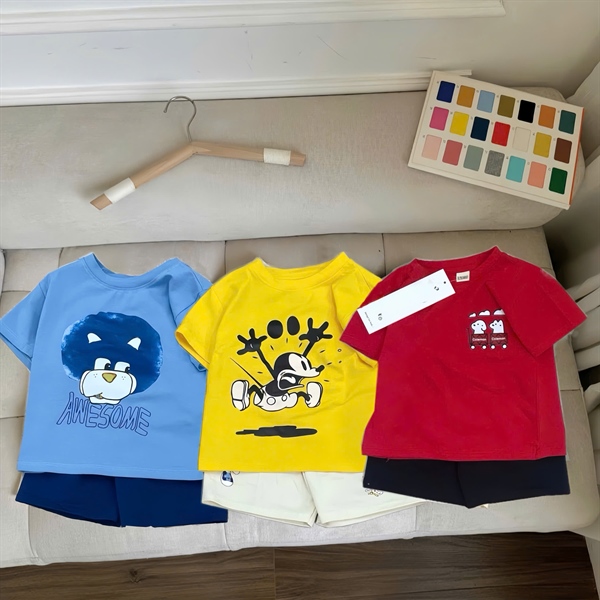 Combo 3 màu cotton đỏ vàng xanh cotton mềm mát siêu hot cho bé trai từ 1-7 tuổi mặc đi học, đi chơi siêu nổi bật