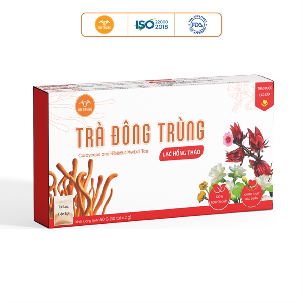 Trà Đông Trùng Lạc Hồng Thảo - Hộp 30 túi lọc