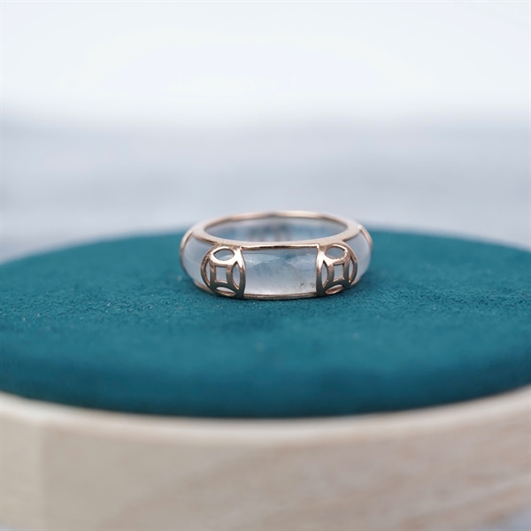 Nhẫn Cẩm thạch thiên nhiên trắng xám (588482) +