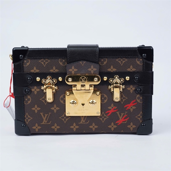 Túi LV Trunk hoa nâu viền đen sz19 (L-N) KG+