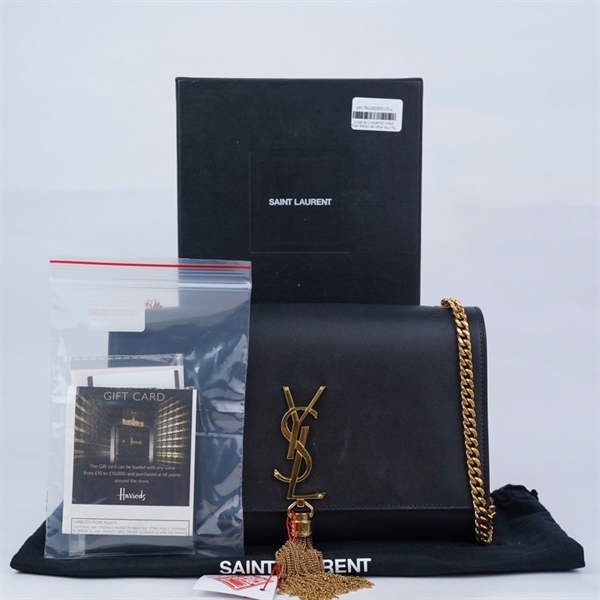 Túi YSL Kate đen khóa vàng 24cm (ALM354119 0617) KG+
